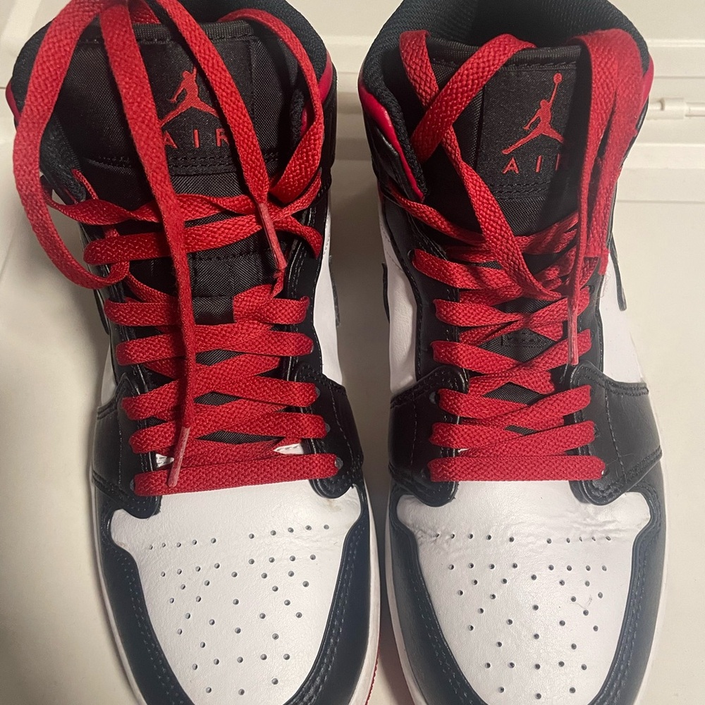 Air Jordan Black, Red, and White Sneakers